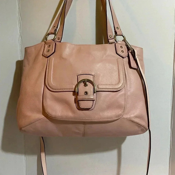 Coach pink leather satchel handbag - Picture 1 of 15